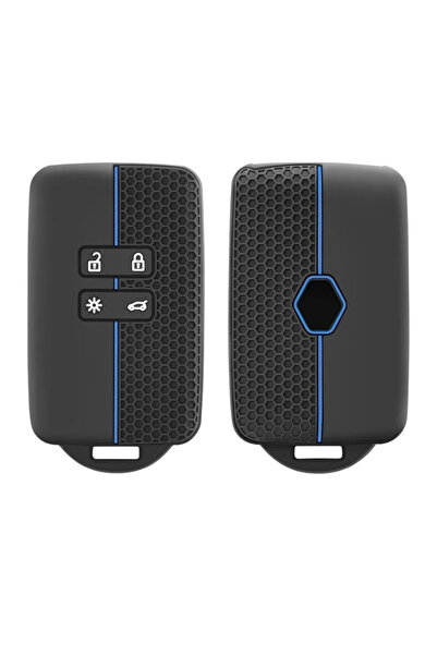 AUTOTOB Husa cheie keyless cu breloc Renault/Dacia, model sport, negru/albastru