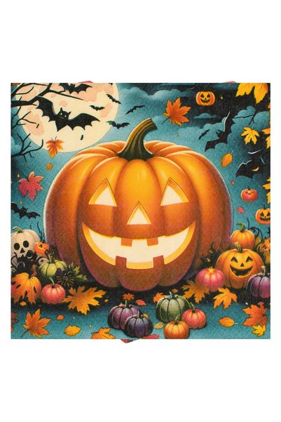 OEM Servetele de Masa de Petrecere cu Model Dovleac de Halloween 33x33cm - 12buc