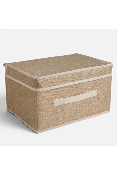 OEM Beige Jute Storage Box 35x25x20cm