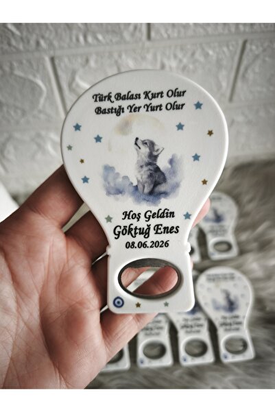 Doğrukan Hediyelik 25 adet yavru kurtlu balon açacak magnet yenidoğan doğum g...