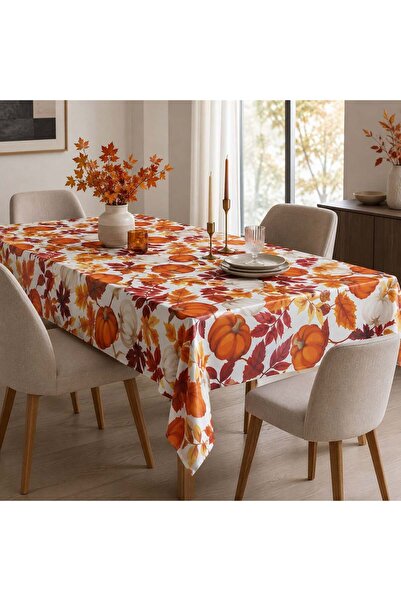 OEM Fata de Masa din Plastic de Toamna cu Frunze Portocalii 180x120cm