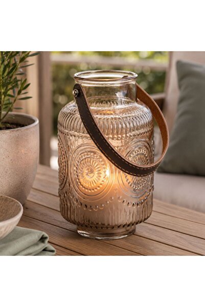 OEM Nude Decorative Glass Vase with Strap Belt Ø12x18cm
