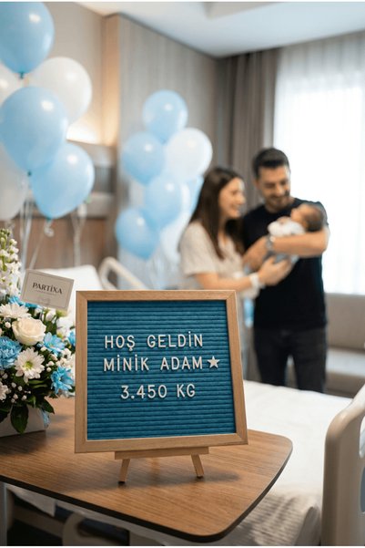 Partixa Ahşap Harfli Yazı Panosu 25,5x25,5 cm Premium Gerçek Çam Çerçeve 340 ...