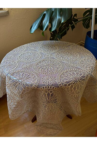 BRL ÇEYİZ HOME Fiskos Tablecloth Tulle Guipure Dowry Box