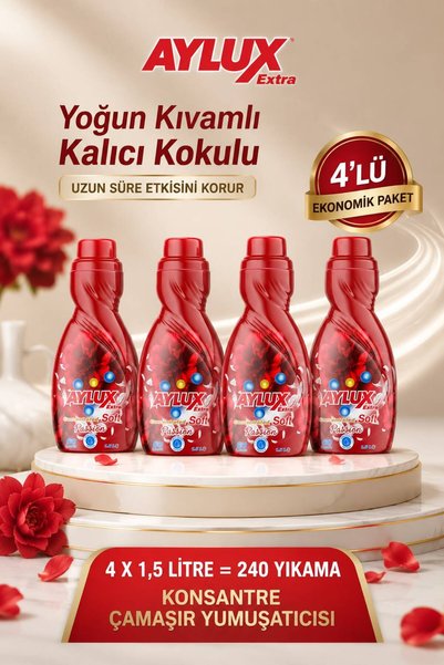 aylux Extra Konsantre Çamaşır Yumuşatıcısı Passion 1500 ml x 4 ( 240 Yıkama )