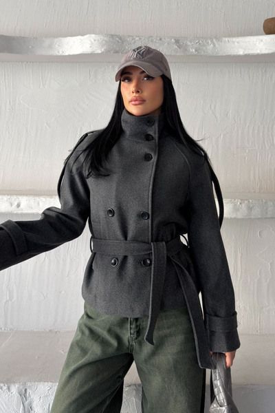 Moderk High Collar Cashmere Lined Coat