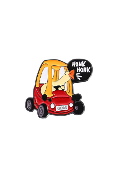 Choice QHXZ657 Funny Cartoon Goose Driving Brooch Enamel Pin Custom Hohk Cute...