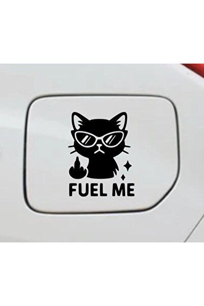 Genel Markalar Benzin Kapağı Kedi Sticker – Komik Kedi Araba Sticker, Yakıt K...