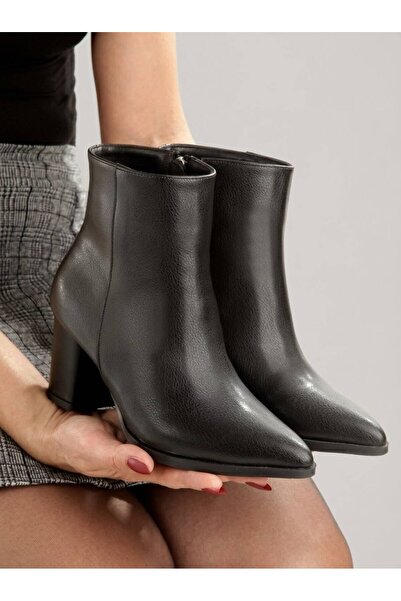 BARAK SHOES Cizme de damă cu vârf ascuțit, cu toc gros și fermoar lateral, ca...