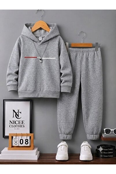NC Nicee Clothes SET TRENING COPII UNISEX (CU DUNGĂRI ROȘII ȘI ALBE, IMPRIMAT...