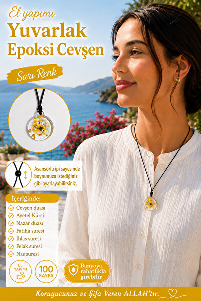 hennadibace Epoxy Round Neck Cevşeni (Handcrafted) Cevşenül Kebir,Nazar Ayeti...