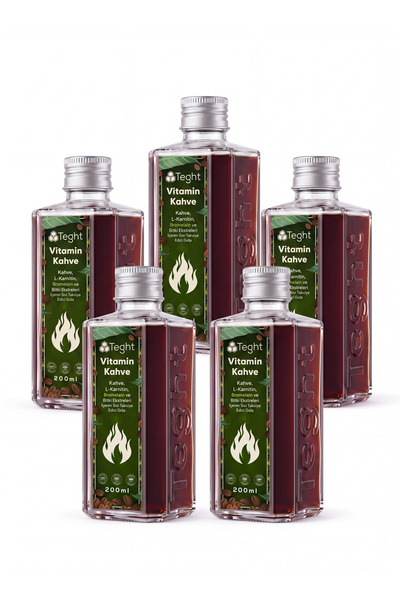 TEGHT Vitamin Kahve Bromelain L-Karnitin 5'li Paket 5 x 200 ml Sıvı Takviye E...