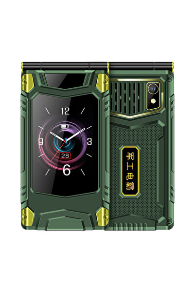 Choice Standard Green 2G Outdoor Folding Senior Phone With Strong Battery Two...