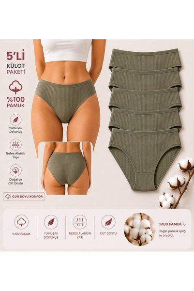 Tutku 5'li %100 Pamuk Bikini Külot