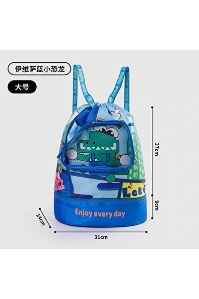 synshop Blue Crocodile Pattern Girls Boys Teen Kids Sports Swimming Bag Wet D...
