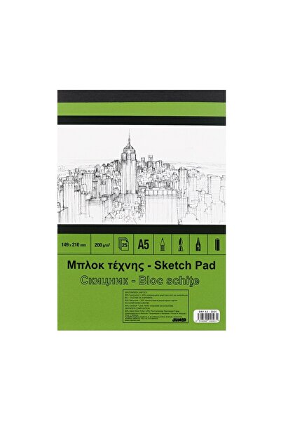 OEM Bloc hârtie pentru schițe, format A5, 25 file, 14.9x21cm – schițe