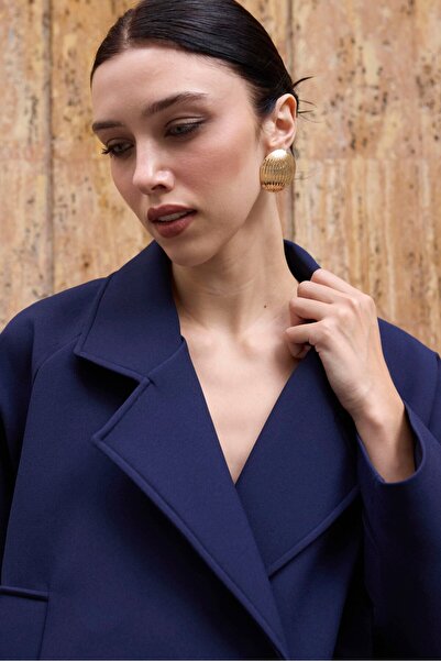 manana fashion Double-Breasted Short Trench Jacket with Pocket Detail