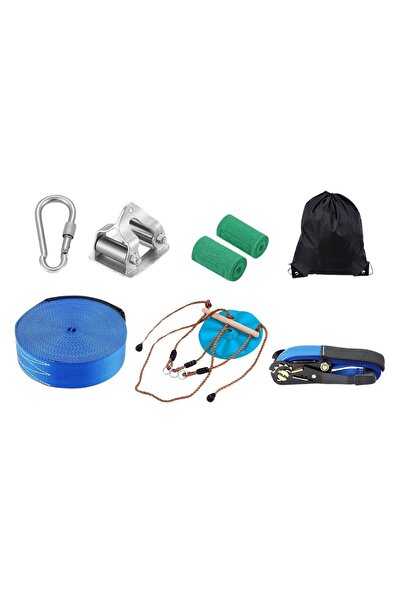 VEVOR Set tiroliana lungime 16 m, capacitate max 250 kg, cablu, scaun