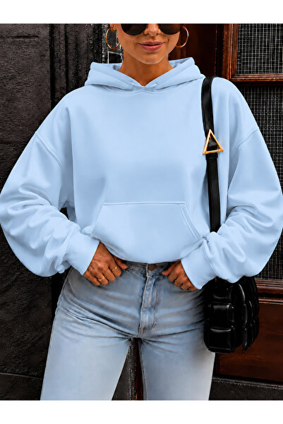 New Shine Solid Color Cotton Women's Sweatshirt
