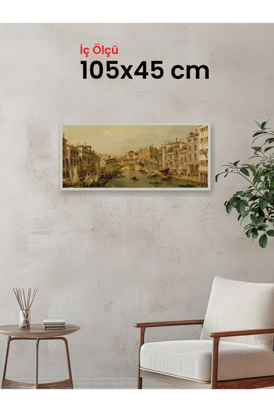 HARS Slim İnce Profil Gümüş Çerçeve 105 x 45 cm Şeffaf Korumalı PVC