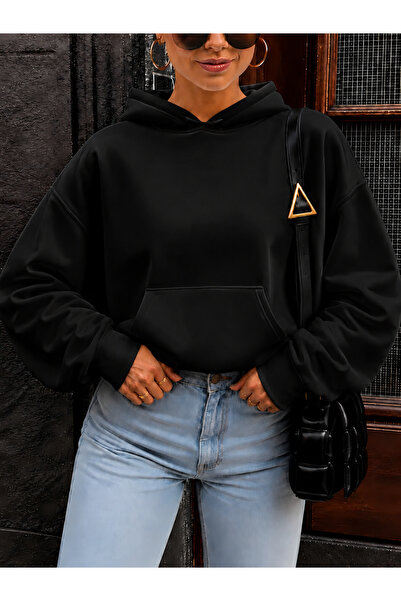 New Shine Solid Color Cotton Women's Sweatshirt