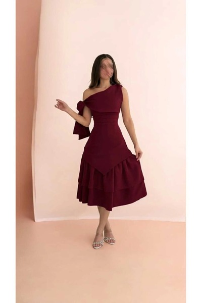 Generic Brand فستان نسائي انيق وناعم-Red Violet