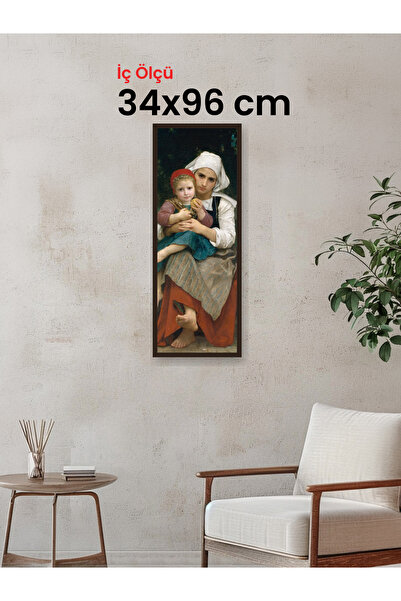 HARS Slim İnce Profil Kahverengi Çerçeve 34 x 96 cm Şeffaf Korumalı PVC