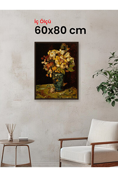 Slim İnce Profil Kahverengi Çerçeve 60 x 80 cm Şeffaf Korumalı PVC