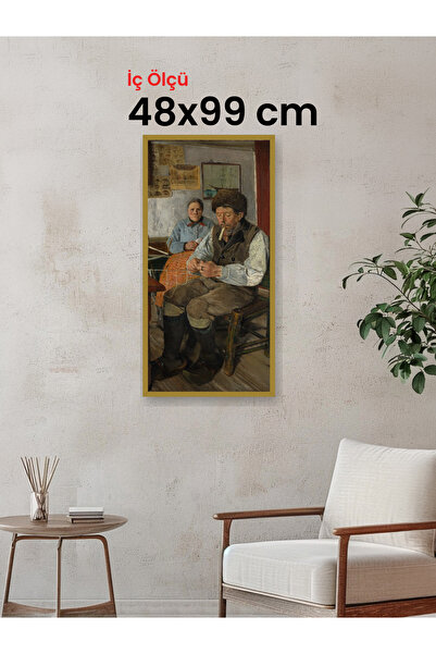 HARS Slim İnce Profil Altın Çerçeve 48 x 99 cm Şeffaf Korumalı PVC