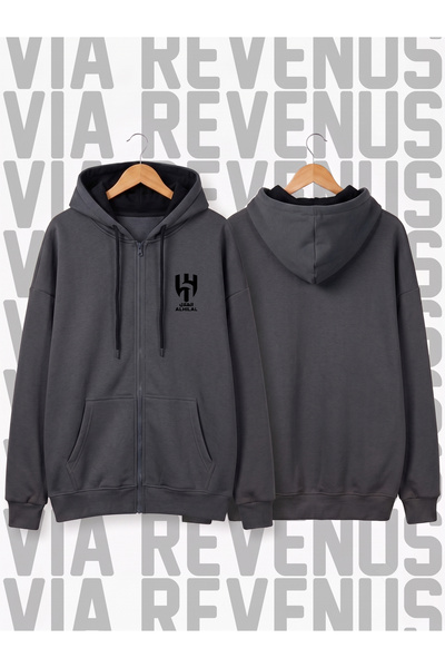 Vordevia Al Hilal Printed Unisex Zippered Hooded Sweatshirt Cardigan