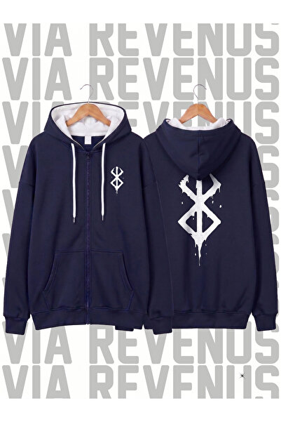 Vordevia Berserker Front and Back Printed Unisex Zipper Hooded Sweatshirt Car...