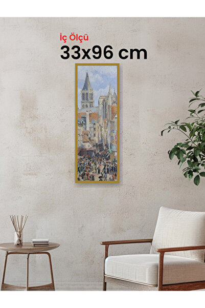 HARS Slim İnce Profil Altın Çerçeve 33 x 96 cm Şeffaf Korumalı PVC