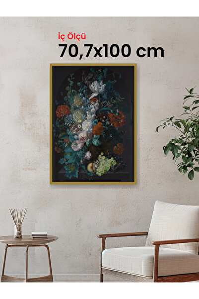 HARS Slim İnce Profil Altın Çerçeve 70,7 x 100 cm Şeffaf Korumalı PVC