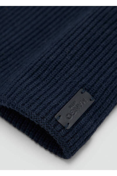 MANGO Kids Ribbed scarf with relief logo
