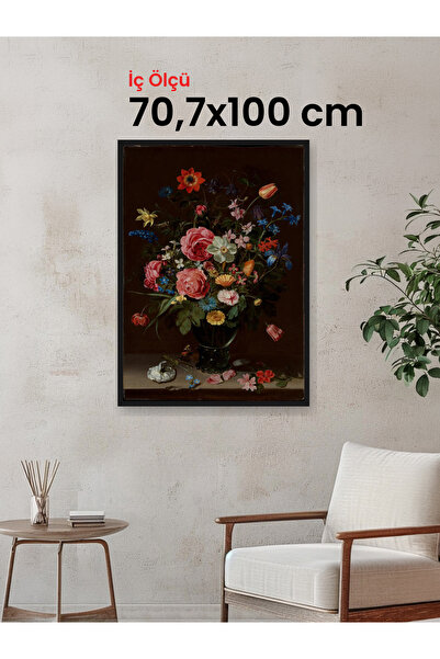 HARS Slim İnce Profil Siyah Çerçeve 70,7 x 100 cm Şeffaf Korumalı PVC