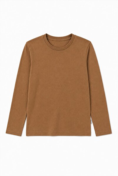 Perendi 100% Cotton Unisex Long Sleeve Basic Tshirt for Girls and Boys