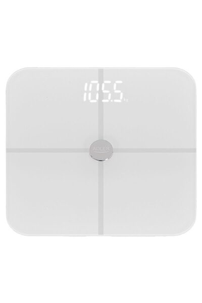 adler Cantar Smart, aplicatie FitGo, 12 parametri masurati, max 180 kg, Sticl...
