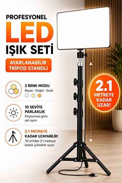 RAYLAX Profesyonel LED Işık Seti Standlı Stüdyo Video Fotoğraf Çekim Işığı Ri...