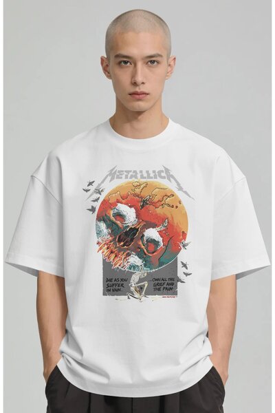 SEVBANO Metallica Rock Metal Music Band Printed Unisex Oversize Premium T-Shirt