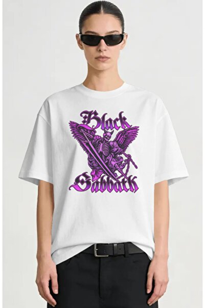 SEVBANO Black Sabbath Rock Metal Music Band Printed Unisex Oversize Premium T...