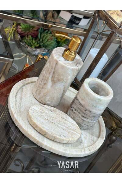 YASAR CONCEPT Monvera Marble Bathroom Set 4 Pieces