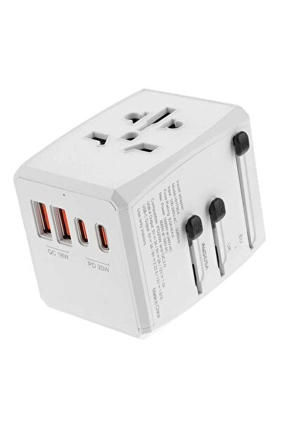 Techsuit Adaptor de călătorie pentru (HHT904-W2), PD20W, 2 x USB, 2 x Type-C,...