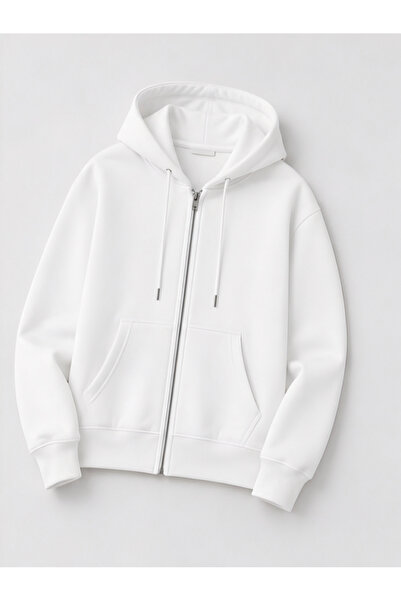 Risil-Nu Company New Season Unisex 3-Thread Winter Zippered Hooded Cardigan