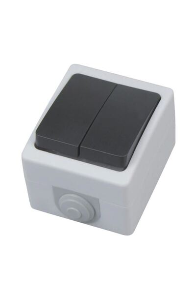 Horoz Electric Intrerupator dublu Atom Double, pentru exterior, IP54
