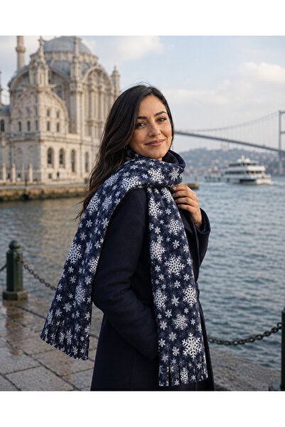 Atkı Winter Bloom Desen Polar Kumaş 170x40 cm