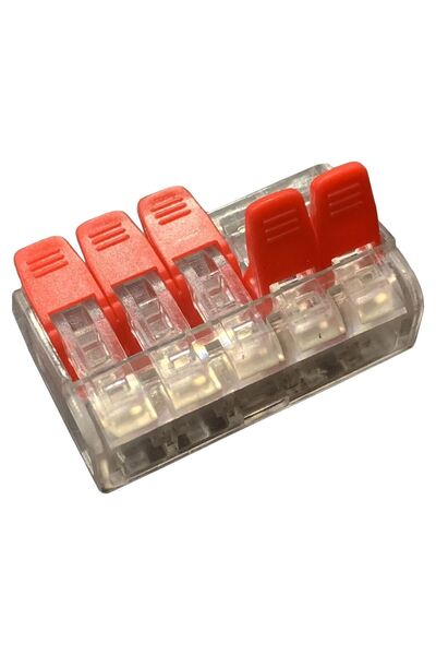 Horoz Electric Clema 5 poli Slim-5, transparent, maxim 4 mmp, 32A, 450V