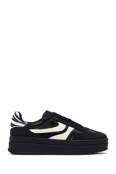 Derimod Women's Black Lace-Up Thick-Soled Sneaker Af520003Sv