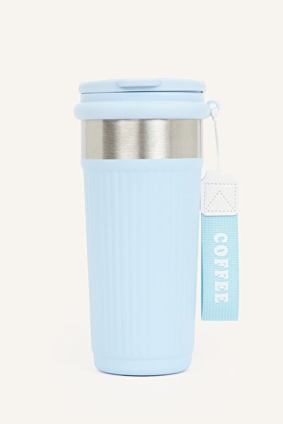 DeFacto Unisex 600 ml Thermos with Strap and Textured Cover H8535Axns