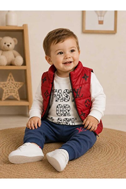 krm kerem bebe طقم بدلة رياضية قطنية موسمية من 3 قطع للأطفال الأولاد مع سترة ...