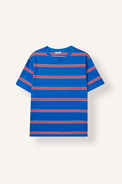DeFacto Boxy Fit Crew Neck Striped Short Sleeve T-Shirt I3223Ax26Au